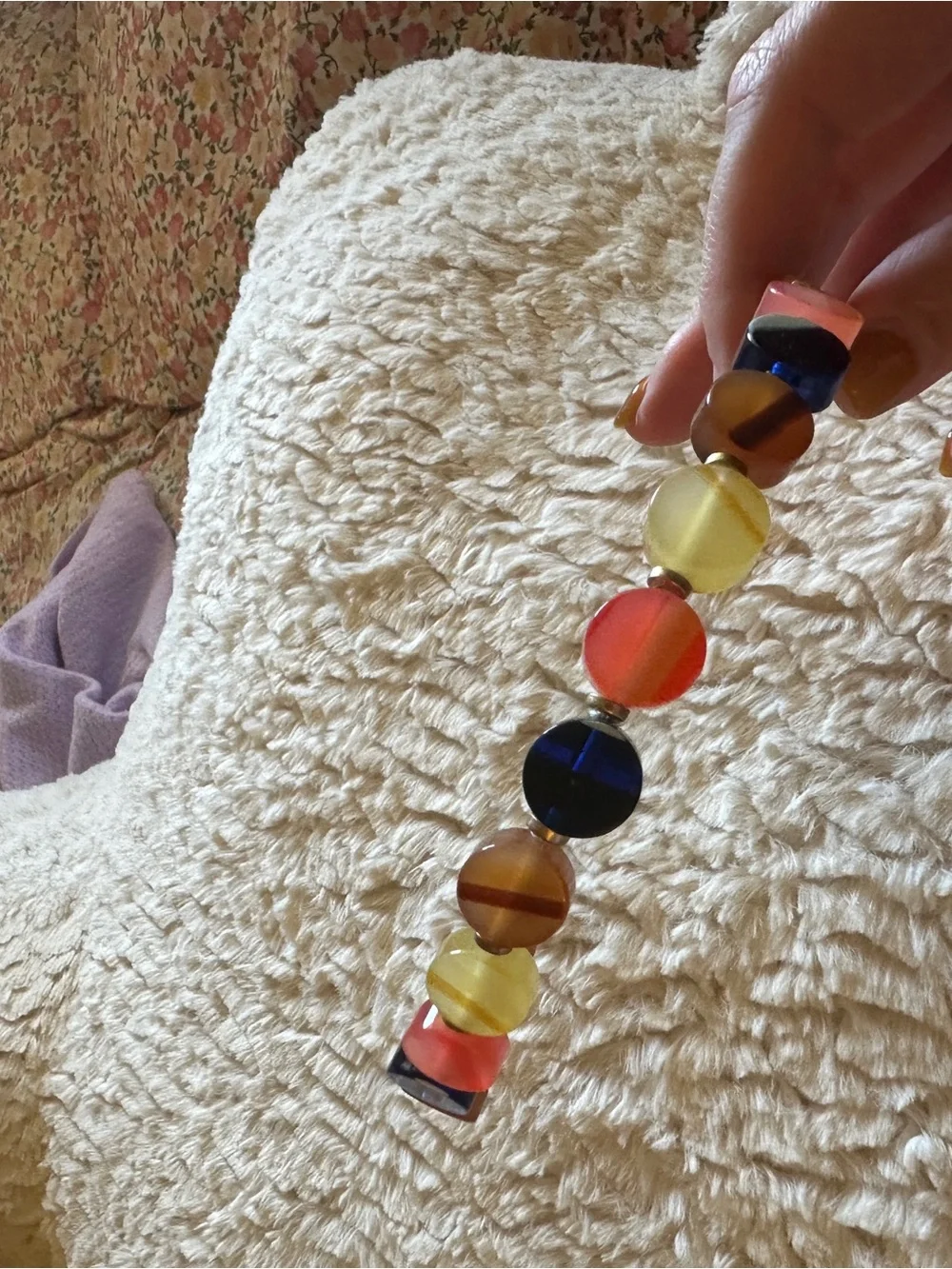 Who What Wear Multicolor Beaded Headband - Yellow, Red, Blue, Brown